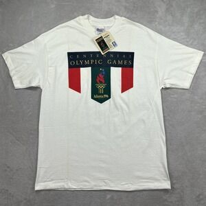 Vintage Atlanta 1996 Olympic Games Shirt Mens XL White Hanes Centennial USA 90s